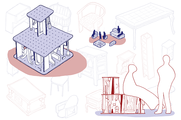A furniture line for the office market, made from the residual streams of the Kringloopwinkel